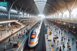 Imagen ilustrativa del futuro ferrocarril de alta velocidad de Vietnam utilizando la aplicación Chat GPT.