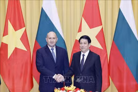 El presidente de Vietnam, Luong Cuong (derecha), y su par búlgaro, Rumen Radev (Fuente: VNA)