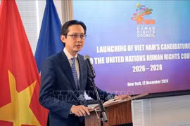El viceministro de Relaciones Exteriores vietnamita Do Hung Viet en la ceremonia (Fuente: VNA)