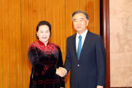 Dialoga presidenta de parlamento de Vietnam con titular de la Conferencia Consultiva Política del Pueblo Chino 
