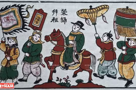 Presentan en Vietnam valiosa colección de centenarias pinturas folclóricas