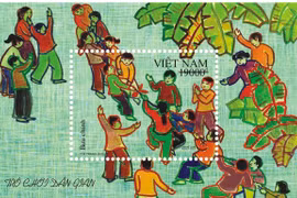 Lanza Vietnam hoja de sellos postales “Juegos populares”