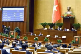 Diputados de la Asamblea Nacional votan a favor de la Ley de Planificación Urbana y Rural. (Foto: VNA)