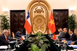 Durante la reunión en Hanoi entre el ministro vietnamita de Relaciones Exteriores, Bui Thanh Son, y su homólogo chileno, Alberto Van Klaveren. (Fuente: VNA)