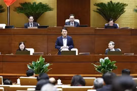 El general Luong Tam Quang, ministro de Seguridad Pública, en la sesión (Fuente: VNA)