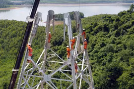 Se esfuerzan por completar construcción de tramo de línea de 500kV Circuito 3