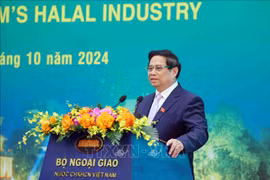 El primer ministro Pham Minh Chinh en la conferencia (Fuente: VNA)