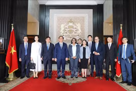 La delegación del Partido Comunista de Vietnam y la vicepresidenta de la Cámara de Representantes, Nadia Touahmi (Fuente: VNA)