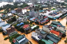 Inundaciones en Ha Giang en junio (Fuente: VNA)