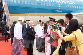 Máximo dirigente partidista de Vietnam visita Myanmar