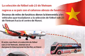 La selección de fútbol sub-23 de Vietnam regresa a su país con el caluroso abrazo de fanáticos