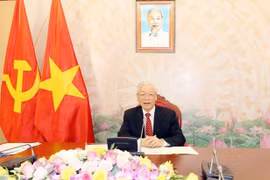 Máximo dirigente de Vietnam dialoga con nuevo secretario general del Partido Popular Revolucionario de Laos 