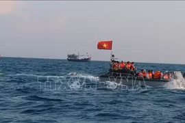 Presidente vietnamita entrega cinco mil banderas nacionales a pescadores 