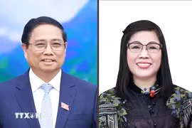 El primer ministro Pham Minh Chinh, y su esposa. (Fuente: VNA)