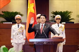 El presidente Luong Cuong presta juramento ante la Asamblea Nacional y los votantes del país. (Fuente: VNA)