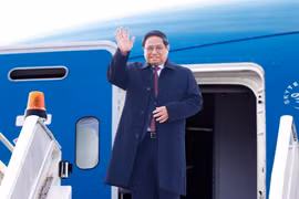 El primer ministro de Vietnam, Pham Minh Chinh, llega a Kazán para asistir a Cumbre de los BRICS. (Fuente: VNA)