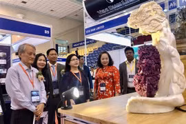 Visitantes aprecian los productos en la exposición. (Foto: VNA)