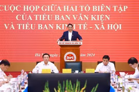 El primer ministro de Vietnam, Pham Minh Chinh, interviene en la sesión de trabajo (Fuente: VNA)