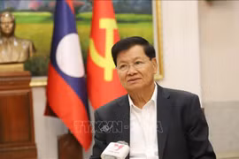 El secretario general del Partido Popular Revolucionario (PPRL) y presidente de Laos, Thongloun Sisoulith, visitará Vietnam del 10 al 13 de este mes. (Fuente: VNA)