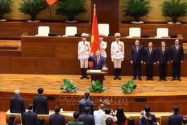 En la ceremonia de juramento del presidente To Lam en Hanoi el 22 de mayo. (Foto: VNA)