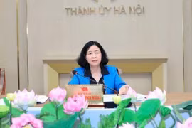 La secretaria del Comité partidista de Hanoi, Bui Thi Minh Hoai. (Foto: VNA)