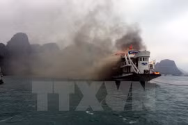 Sin daño humano en incendio de crucero en bahía de Ha Long 