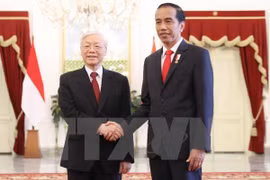 Joko Widodo ofrece una solemne recepción al máximo dirigente partidista de Vietnam