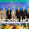 Los jefes de las delegaciones participantes en la Conferencia de Mesa Redonda de las Ciudades Socias Comerciales (BPC) de 2026 durante el evento. Foto: VNA