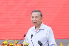 El secretario general del Partido Comunista de Vietnam (PCV), To Lam, en la cita (Fuente: VNA)