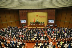 En una sesión de la Asamblea Nacional de Vietnam (Fuente: VNA)