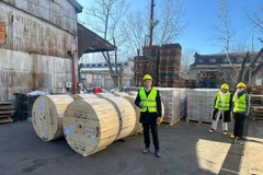Primer lote de equipos de telecomunicaciones que incluye cables de fibra óptica, accesorios y equipos de infraestructura exportado por el Grupo Viettel a Argentina (Fuente: VNA)