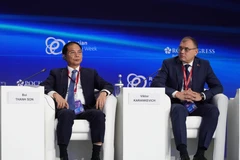 El viceprimer ministro de Vietnam, Bui Thanh Son (izquierda) en la cita (Fuente: VNA)