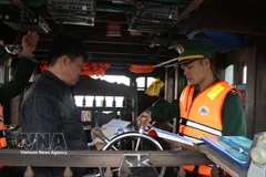 Verifican documentación y procedimientos de los buques pesqueros antes de su partida. Foto: VNA