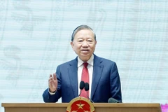 El secretario general del Partido Comunista de Vietnam, To Lam, habla en la cita (Fuente: VNA)