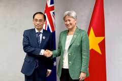 El canciller vietnamita, Le Hoai Trung, y su homóloga de Australia, Penny Wong (Fuente: Cancillería de Vietnam)