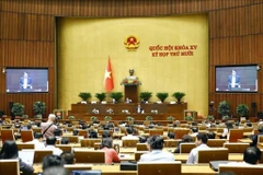 El ministro de Seguridad Pública, Luong Tam Quang, explica y aclara diversas cuestiones planteadas por los diputados de la Asamblea Nacional. Foto: VNA