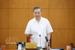El secretario general del Partido Comunista de Vietnam y presidente del Estado, To Lam, habla en la cita. (Fuente: VNA)