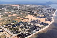 Vista del emplazamiento destinado al proyecto de la central nuclear Ninh Thuan 1 en la comuna de Phuoc Dinh, provincia de Khanh Hoa (Foto: VNA).