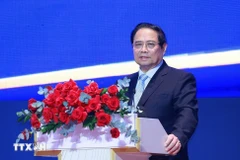 El primer ministro de Vietnam, Pham Minh Chinh, habla en la conferencia (Fuente: VNA)