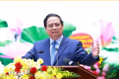El primer ministro Pham Minh Chinh habla en el evento (Fuente: VNA)