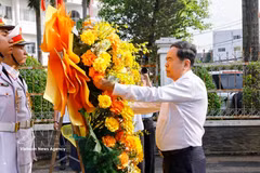 El presidente de la Asamblea Nacional de Vietnam, Tran Thanh Man, en el acto (Fuente: VNA)