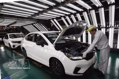 Producción de automóviles en la fábrica de Honda Vietnam, barrio de Vinh Phuc, provincia de Phu Tho. Foto: VNA