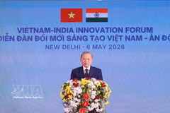 El secretario general del Partido Comunista y presidente de Vietnam, To Lam, habla en el foro (Fuente: VNA)