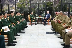 El General Nguyen Tan Cuong, jefe del Estado Mayor General y viceministro de Defensa fue recibido por el presidente de Cuba, Miguel Díaz-Canel Bermúdez (Fuente: VNA)
