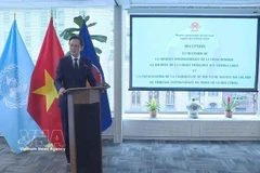 El embajador Do Hung Viet habla en la cita (Fuente: VNA)