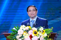 El primer ministro de Vietnam, Pham Minh Chinh, habla en el evento (Fuente: VNA)