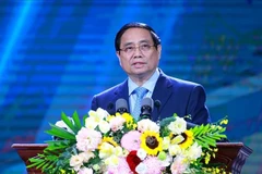 El primer ministro de Vietnam, Pham Minh Chinh, habla en el evento (Fuente: VNA)