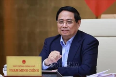 El primer ministro de Vietnam, Pham Minh Chinh, habla en la cita (Fuente: VNA)