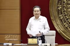 El presidente de la Asamblea Nacional de Vietnam, Tran Thanh Man, habla en la cita (Fuente: VNA)