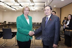 El presidente de la Asamblea Nacional de Vietnam, Tran Thanh Man y Anke Rehlinger, presidenta del Bundesrat alemán (Fuente: VNA))